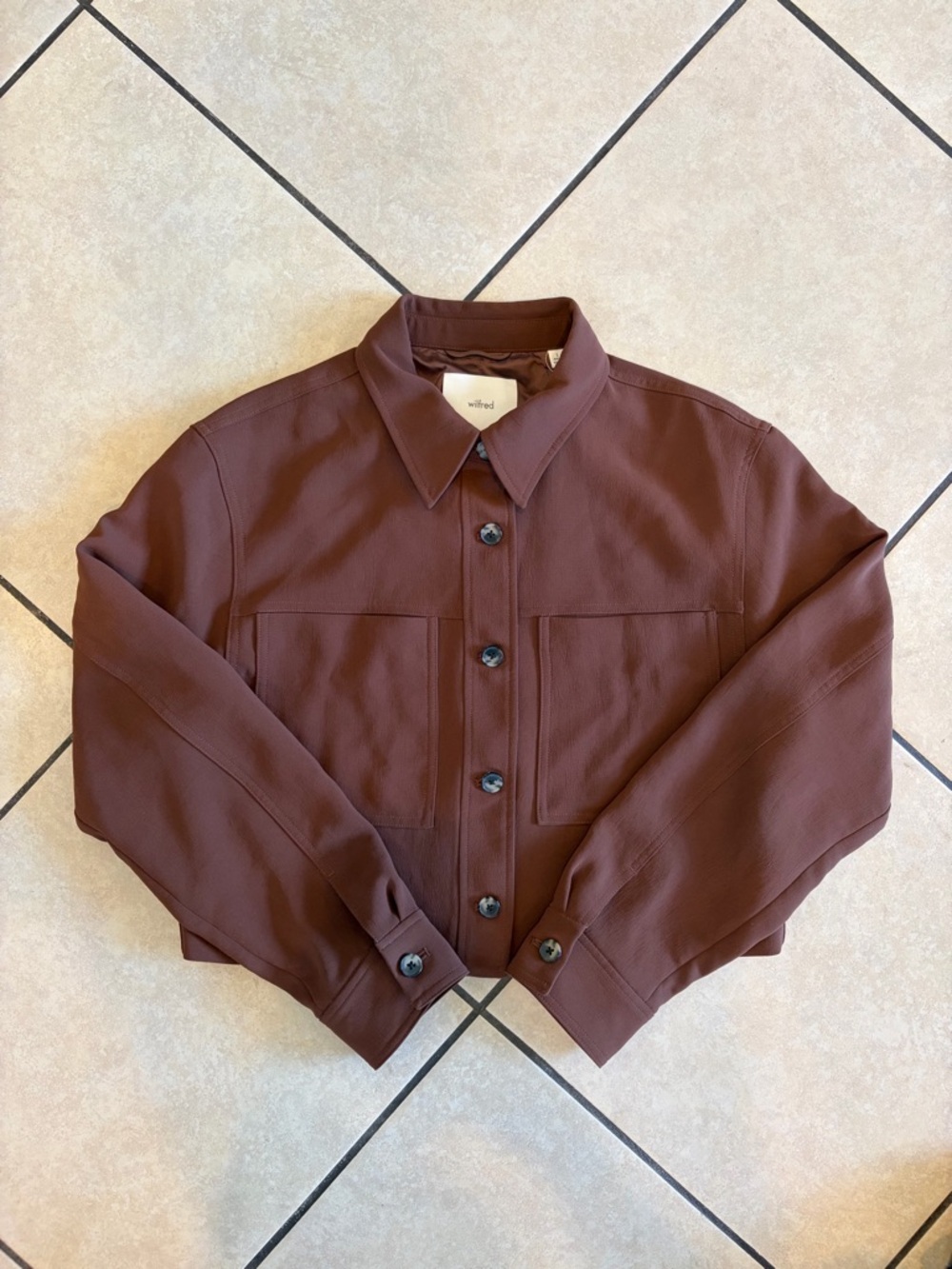 wilfred “little cropped jacket” in brown